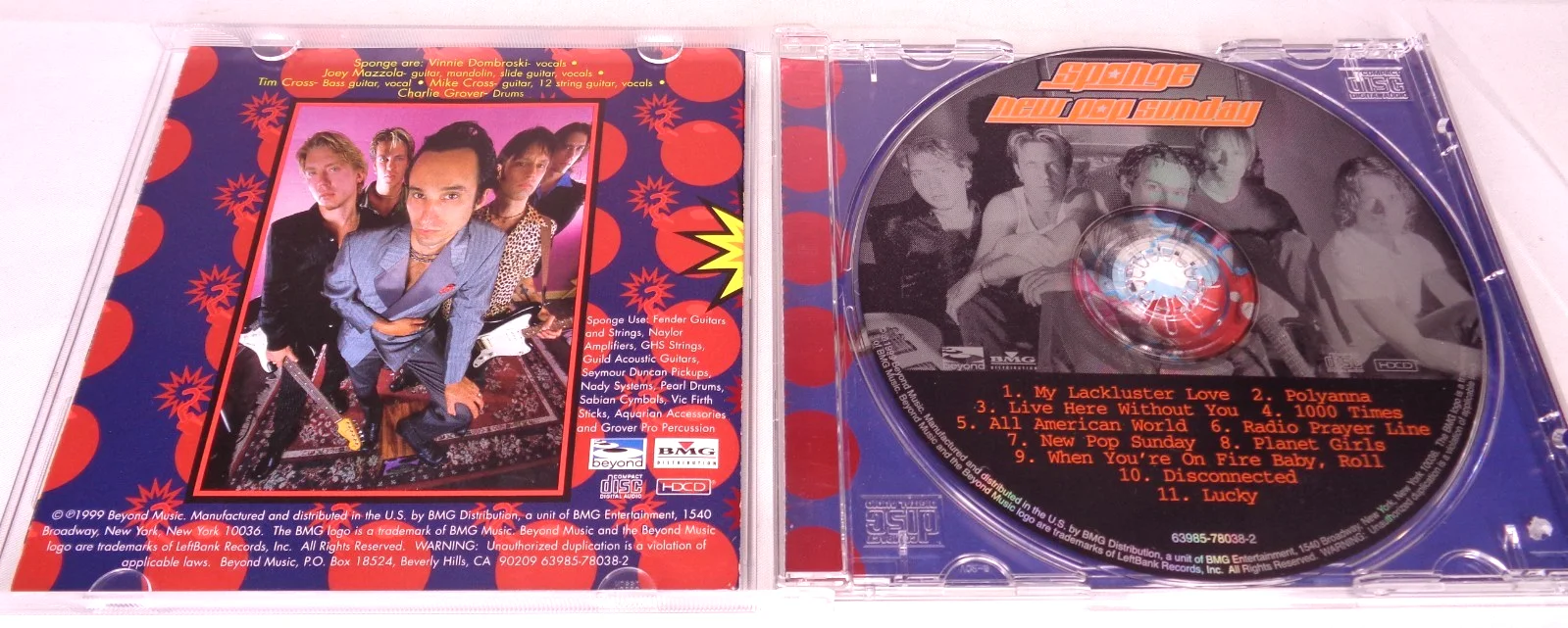 Sponge: New Pop Sunday CD Signed Booklet Autographed by Band Detroit Rock, image 3