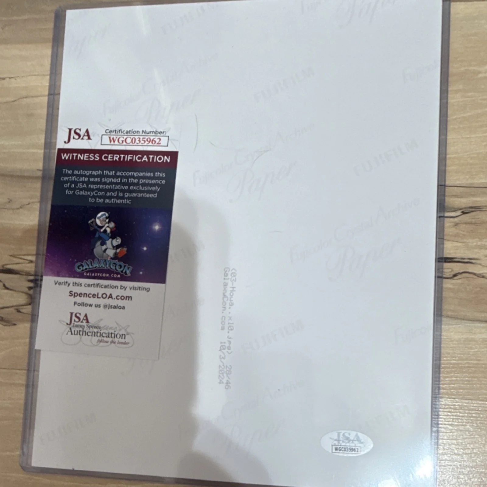 GalaxyCon Signed Original 8x10 Photo JSA Authenticated Movie Memorabilia, изображение 2