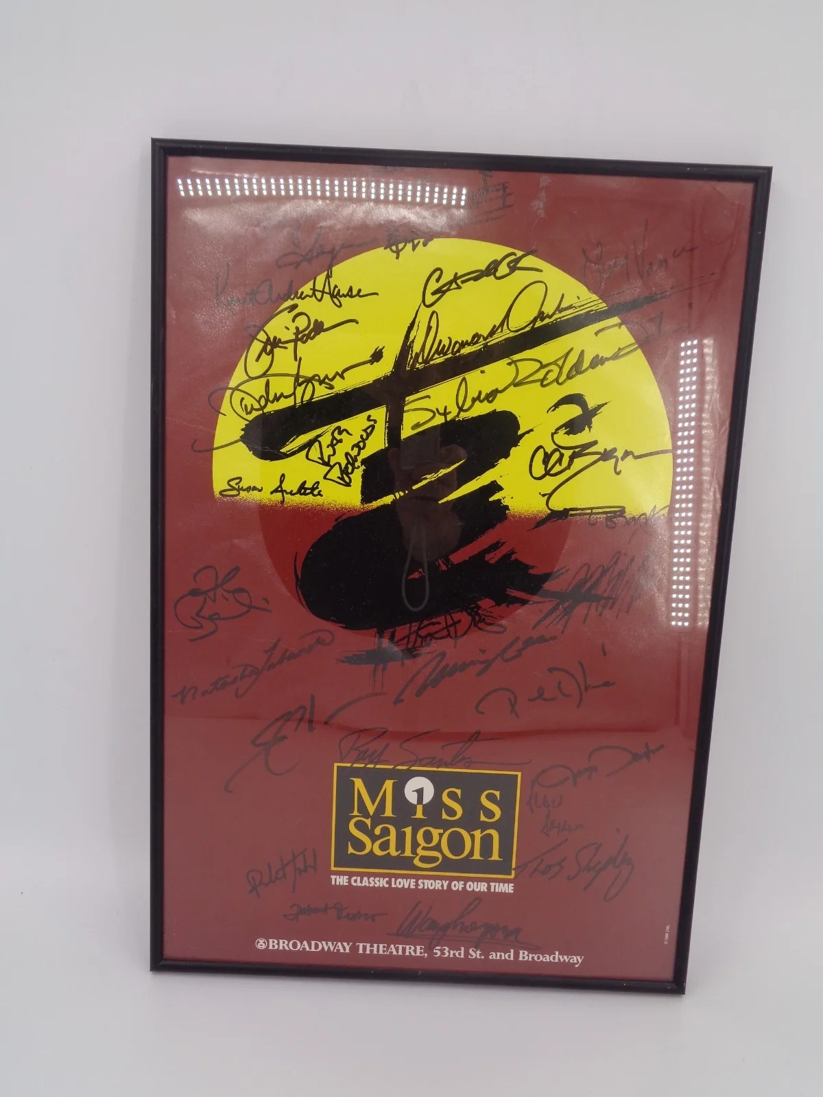 Framed Broadway Poster of Miss Saigon signed by Cast - 22 x 15", image 4