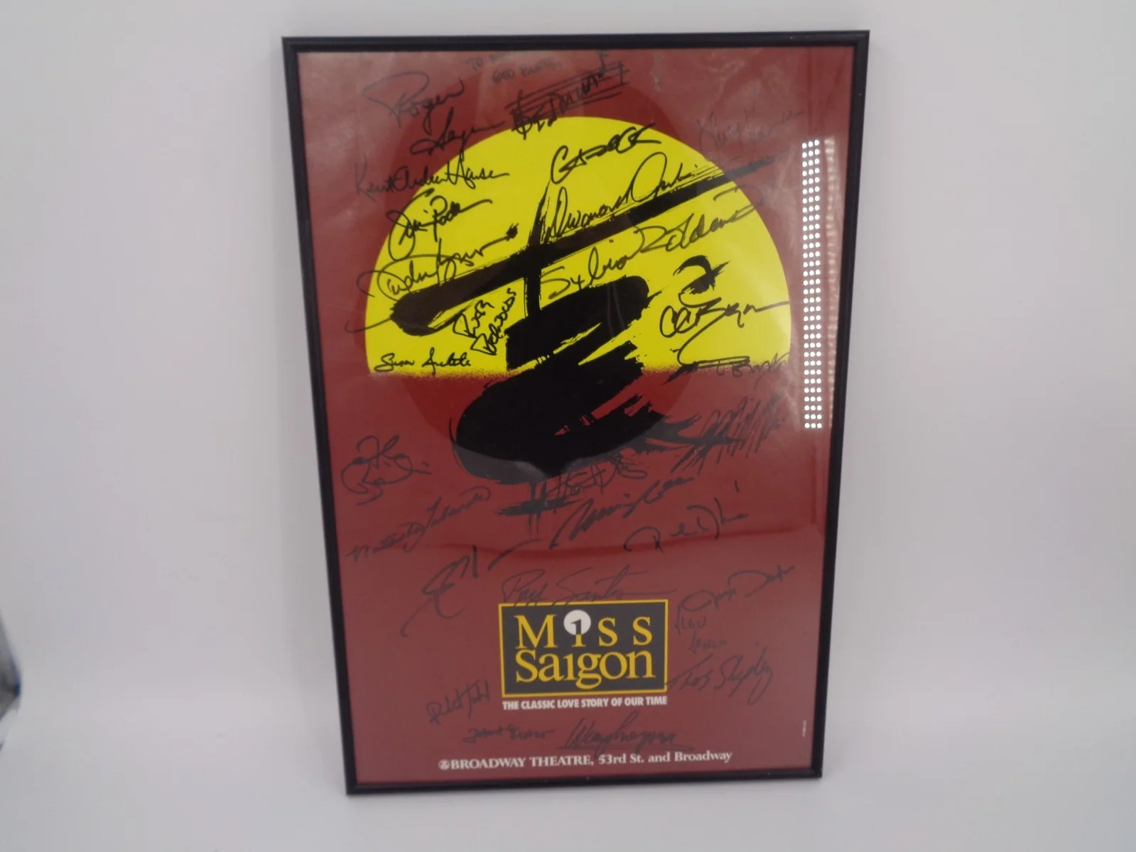 Framed Broadway Poster of Miss Saigon signed by Cast - 22 x 15", image 5