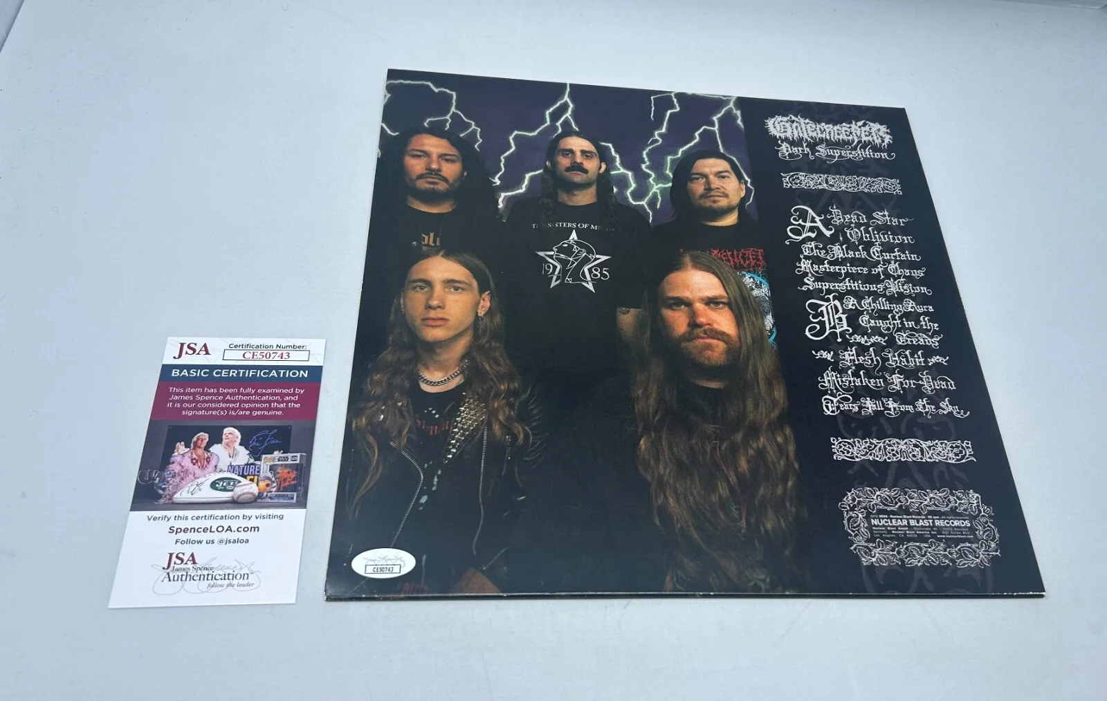 Gatecreeper signed Dark Superstition Album JSA COA, image 2
