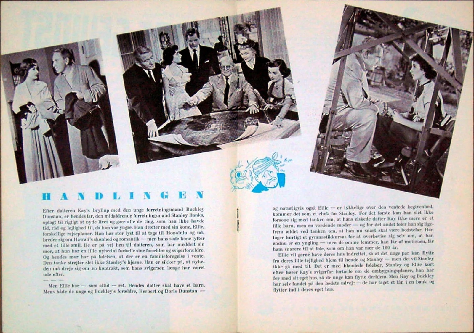 FATHER’S LITTLE DIVIDEND 1951 Spencer Tracy, Elizabeth Taylor DANISH BROCHURE, изображение 2
