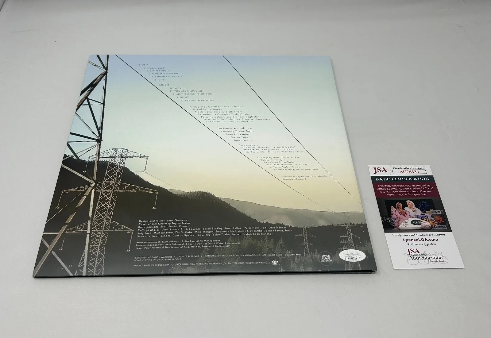 The Dandy Warhols signed Distorland Album JSA COA, image 2
