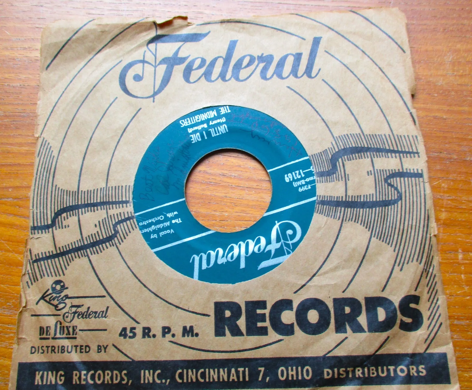 The Midnighters Signed 45 RPM Henry Lawson Cal Green Sonny Wood John Gilliland, изображение 2