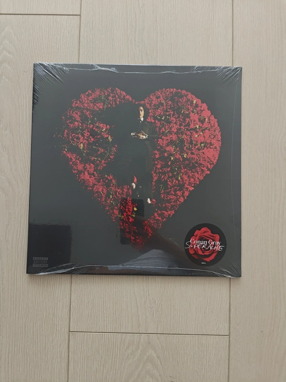 Conan Gray Autographed Vinyl LP Superache Red 12x12 Signed art card NEW SEALED, image 3