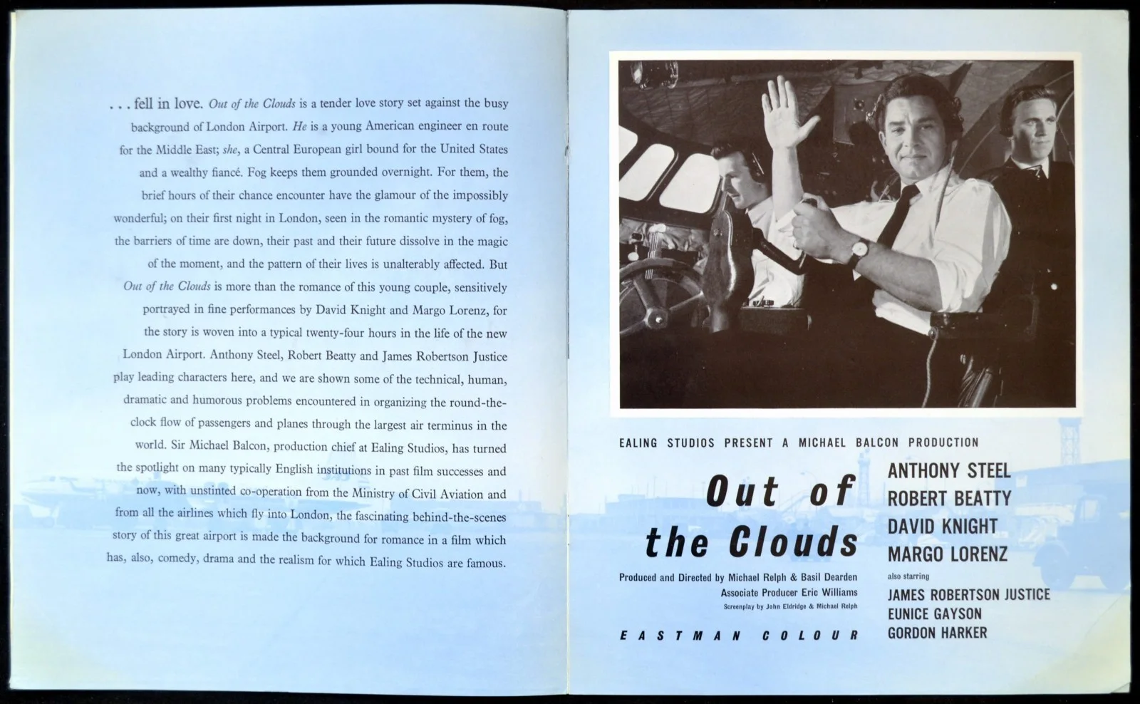 OUT OF THE CLOUDS 1957 Anthony Steel, Robert Beatty, Esmond Knight UK BROCHURE, изображение 3