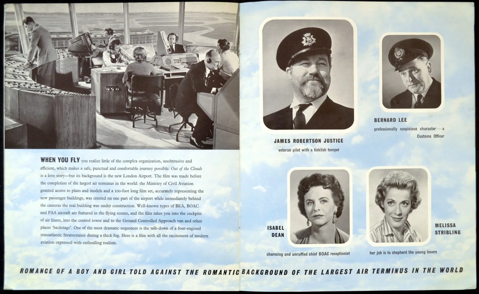 OUT OF THE CLOUDS 1957 Anthony Steel, Robert Beatty, Esmond Knight UK BROCHURE, изображение 5