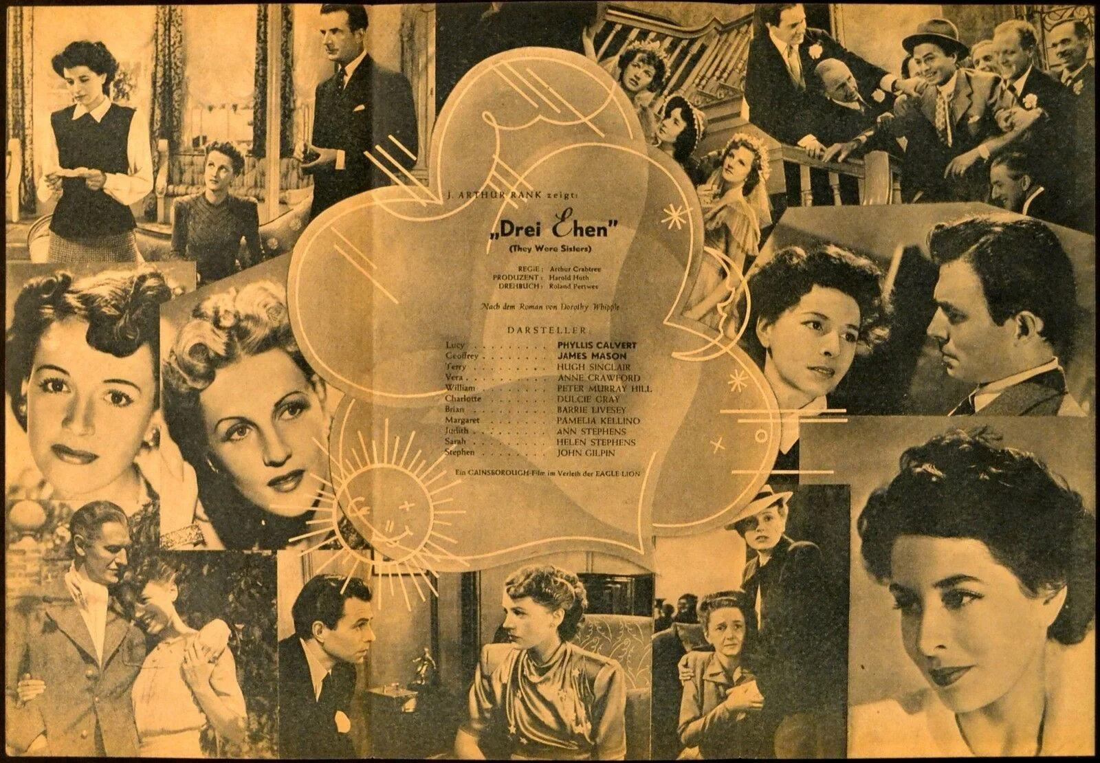 THEY WERE SISTERS James Mason, Phyllis Calvert, Dulcie Gray FILMPOST PROGRAMME, изображение 2