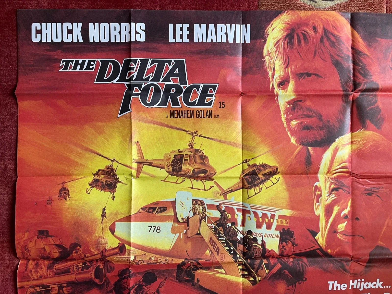 THE DELTA FORCE (1986) Original UK Quad Movie Film Poster Chuck Norris, изображение 2