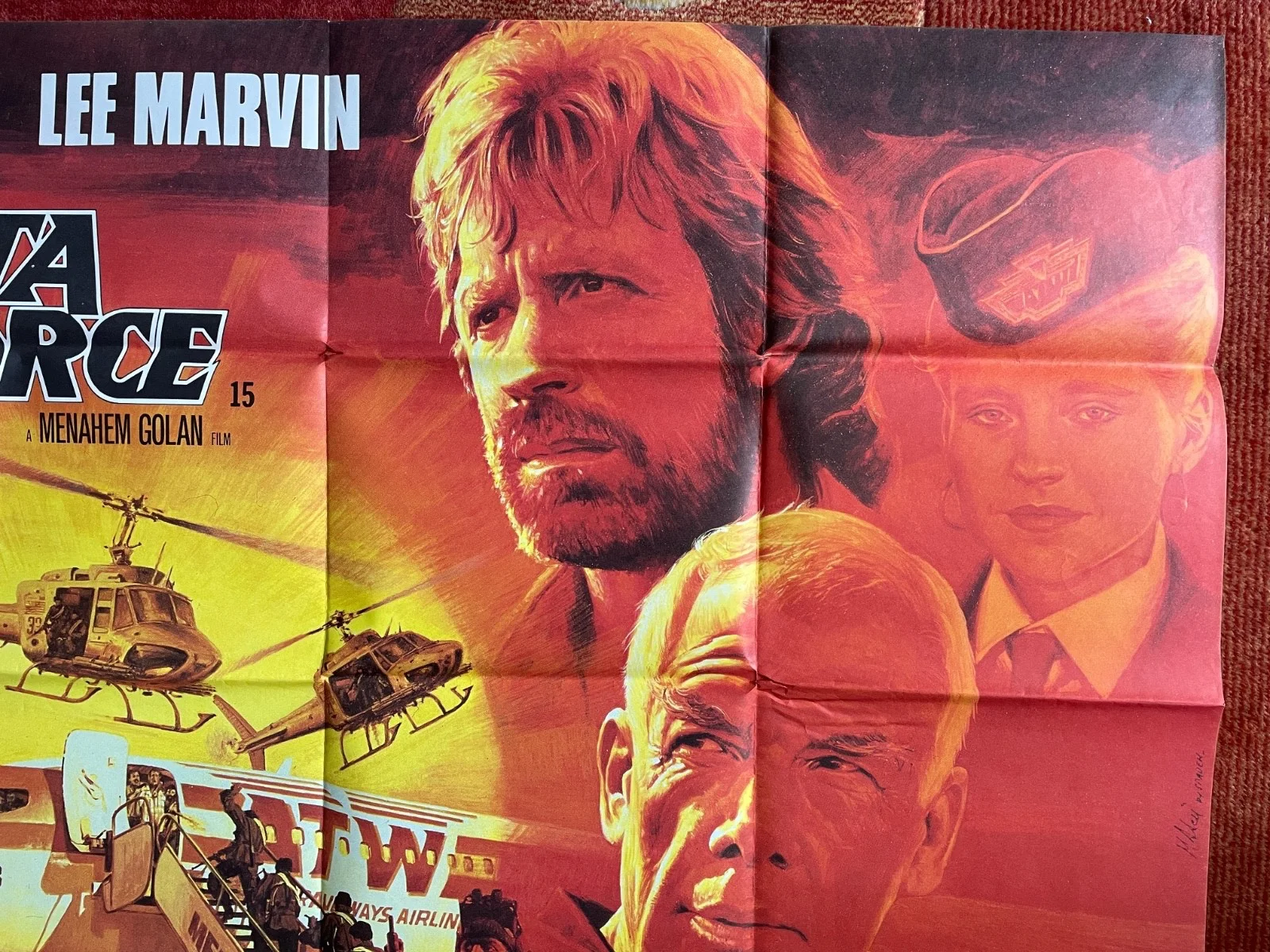 THE DELTA FORCE (1986) Original UK Quad Movie Film Poster Chuck Norris, изображение 3