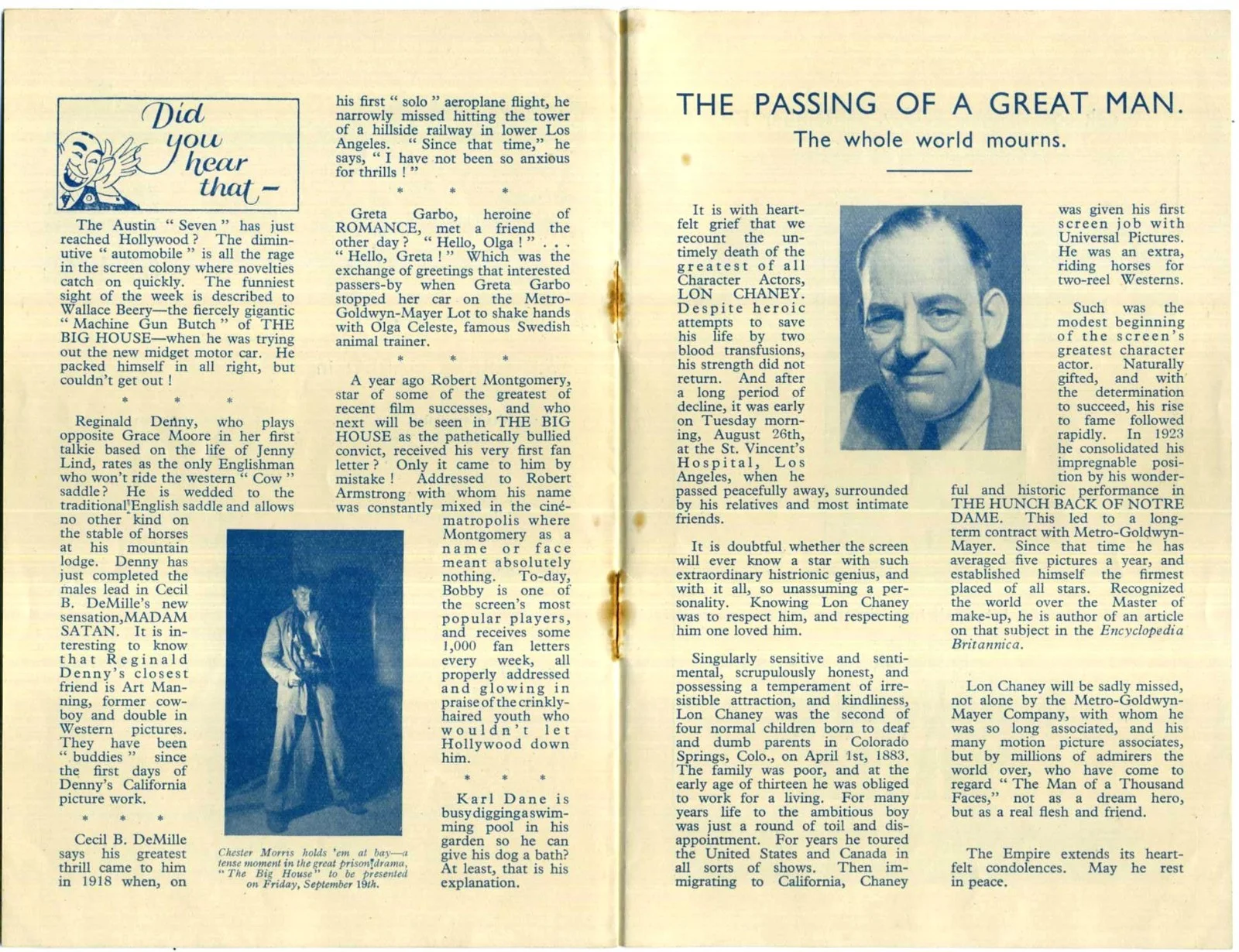ROMANCE 1930 Greta Garbo, Lewis Stone UK PROGRAMME, image 4