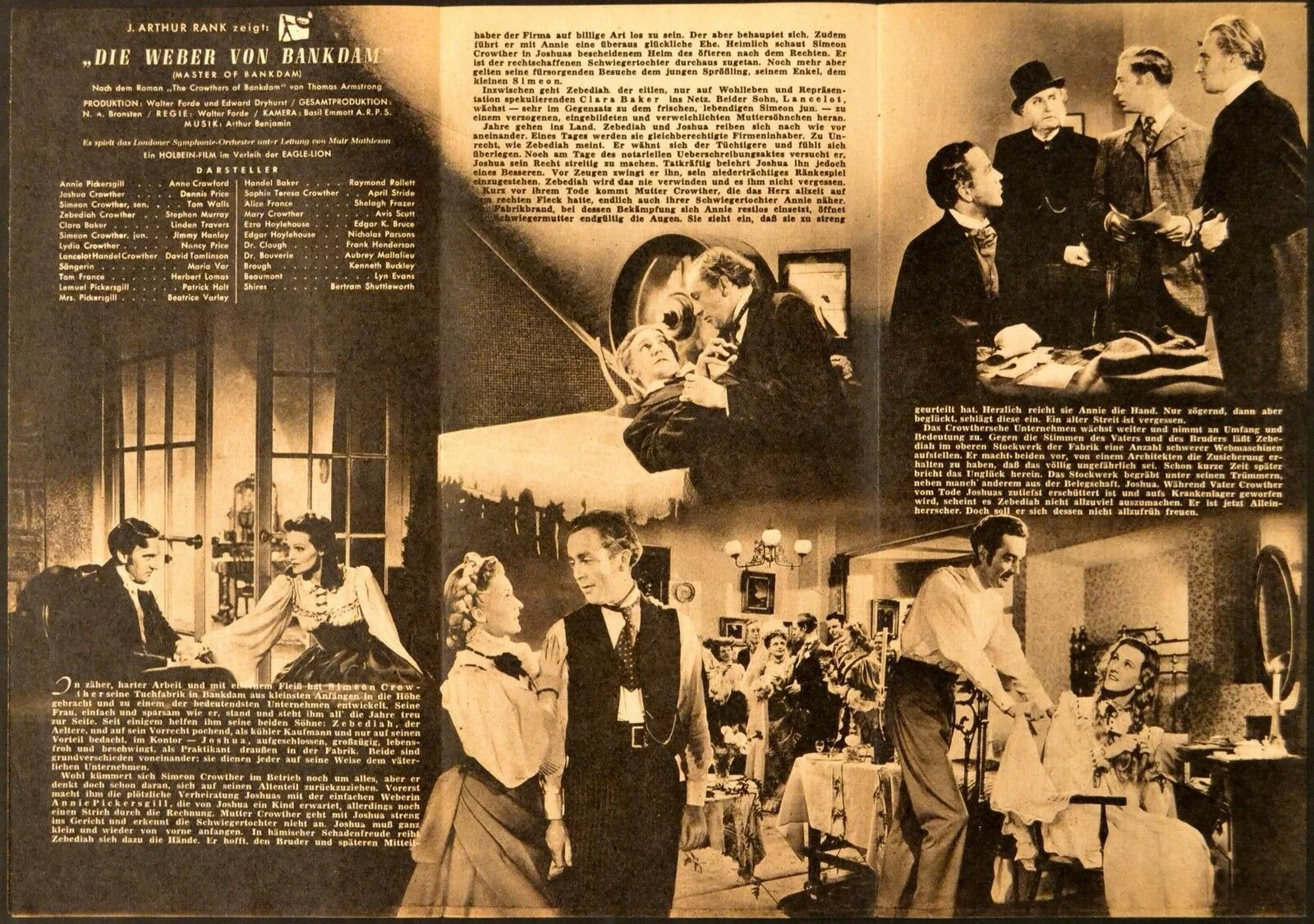 MASTER OF BANKDAM 1947 Anne Crawford, Dennis Price FILMPOST PROGRAMME, image 2