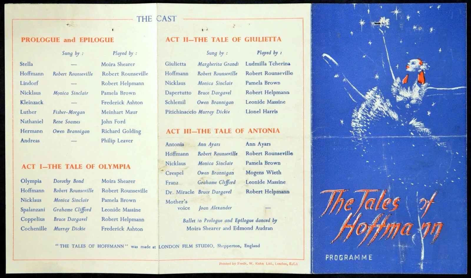 TALES OF HOFFMANN 1951 Moira Shearer, Robert Rounseville UK PROGRAMME, image 3