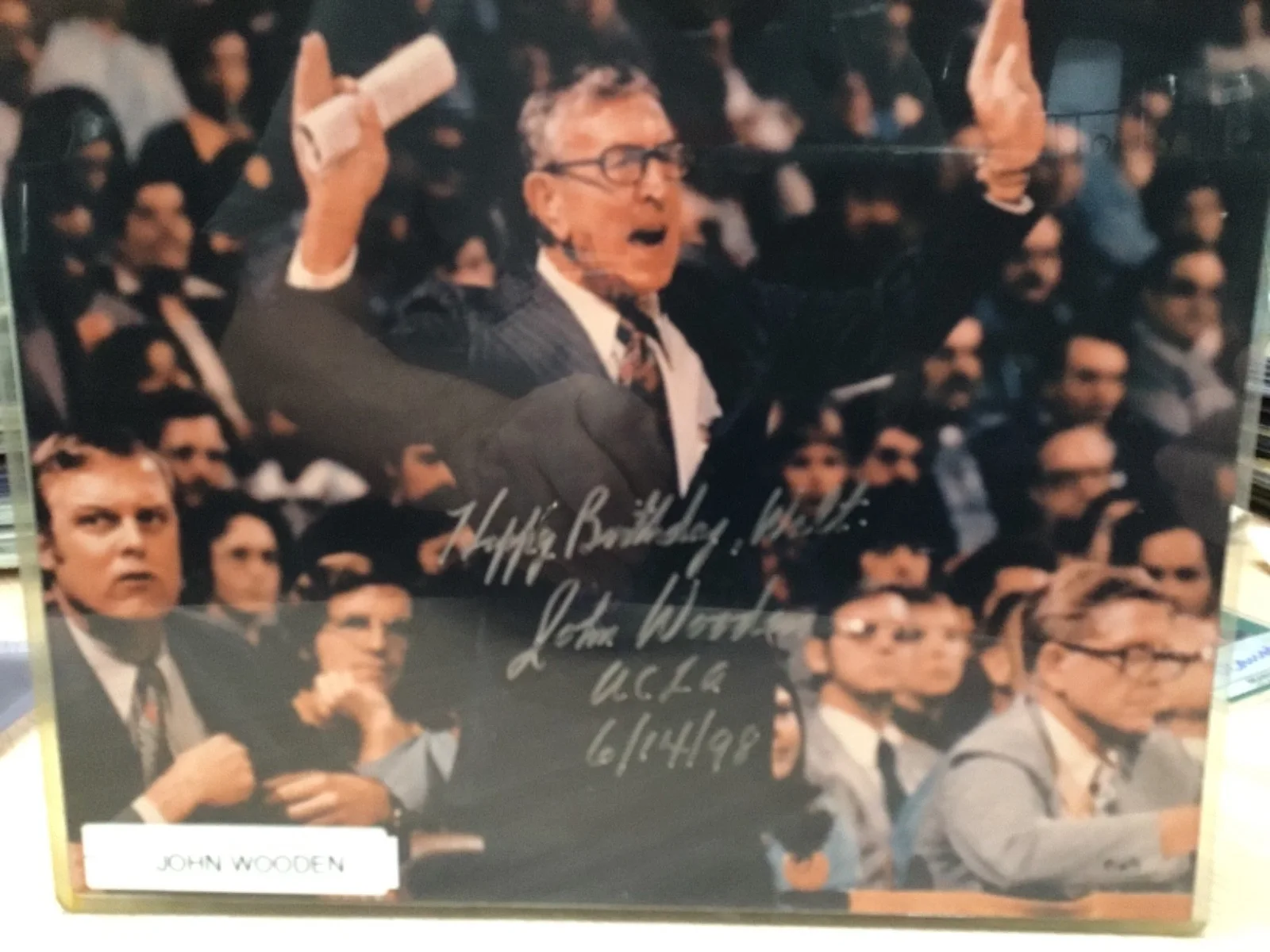 John wooden — john wooden signed and inscribed 8x10 free shipping