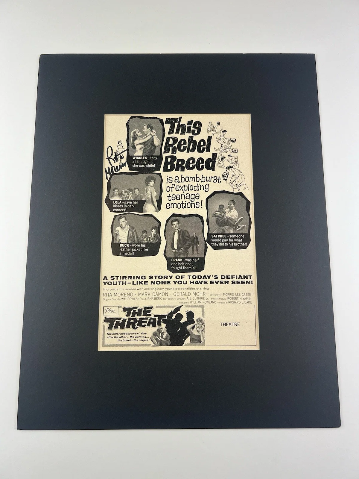Rita Moreno — Rita Moreno Signed Autograph This Rebel Breed Poster + COA -West Side Story RARE