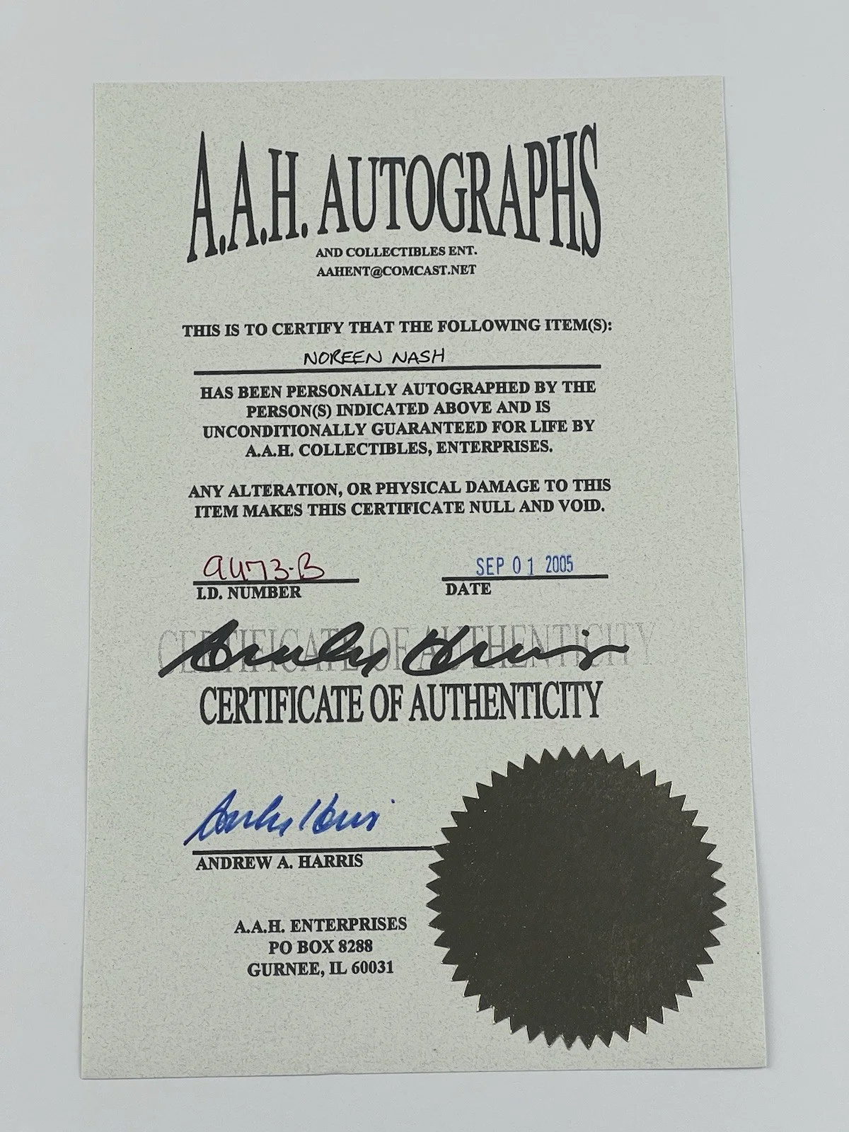 Noreen Nash — Noreen Nash Signed Autographed Index Card Framed + COA - Phantom From Space, image 3