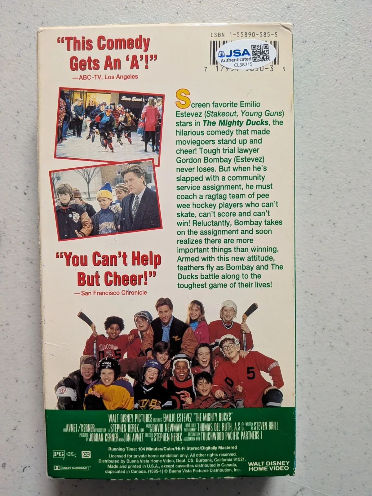Aaron Schwartz +4 5x Cast Signed The Mighty Ducks VHS Movie Video TAPE JSA COA, изображение 2