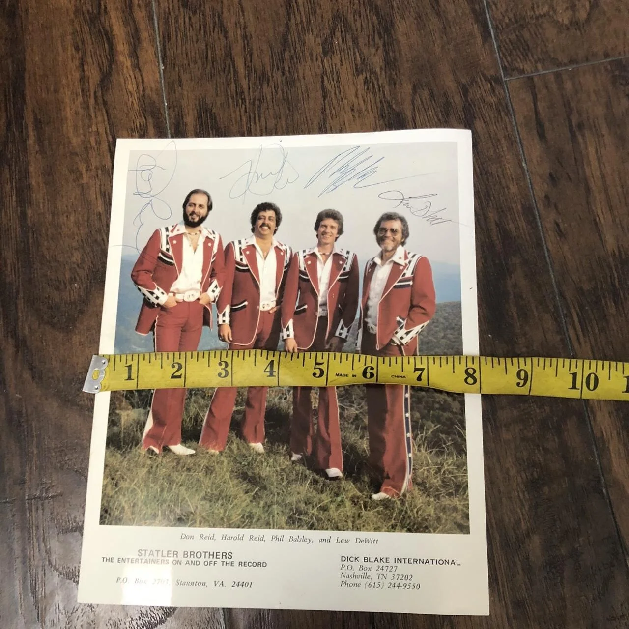 Signed (4) Statler Brothers 8x10 Photo Harold Don Reid Phil Balsley Lew Dewitt, image 3