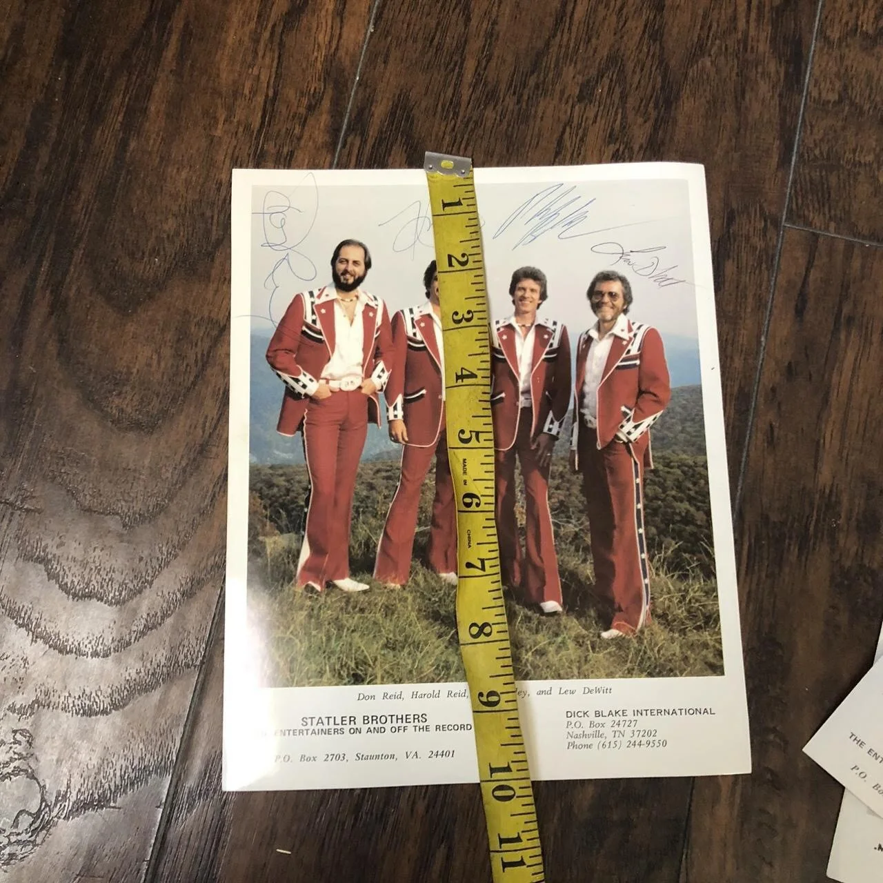 Signed (4) Statler Brothers 8x10 Photo Harold Don Reid Phil Balsley Lew Dewitt, image 4