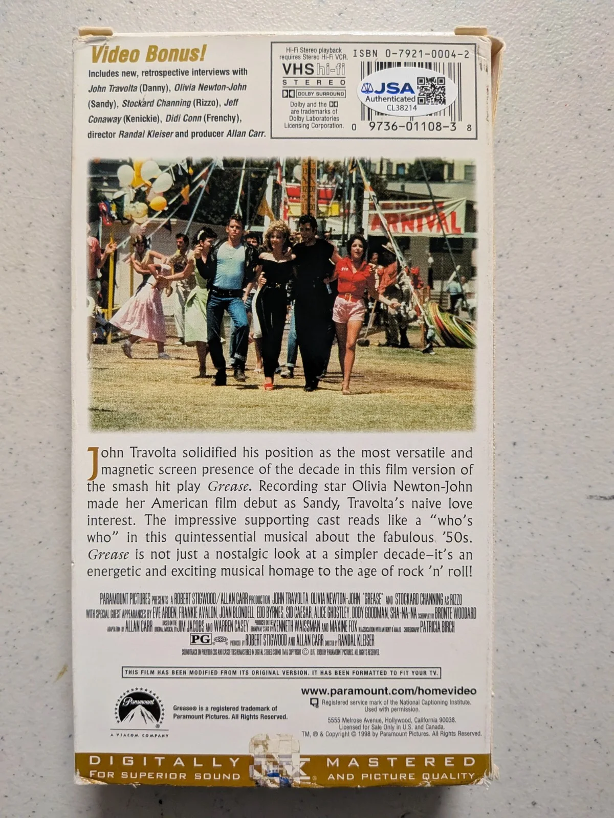 Lorenzo Lamas +8 9x Cast Signed GREASE VHS Movie Video TAPE JSA COA RARE 214, изображение 2