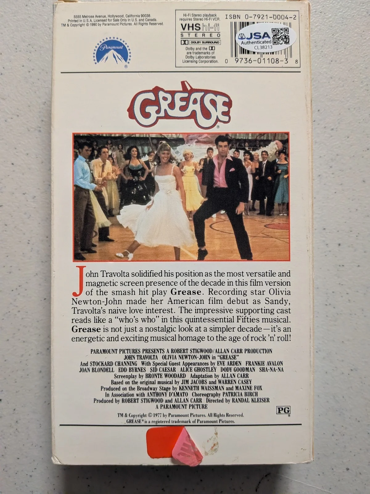 Lorenzo Lamas +8 9x Cast Signed GREASE VHS Movie Video TAPE JSA COA RARE 213, изображение 2
