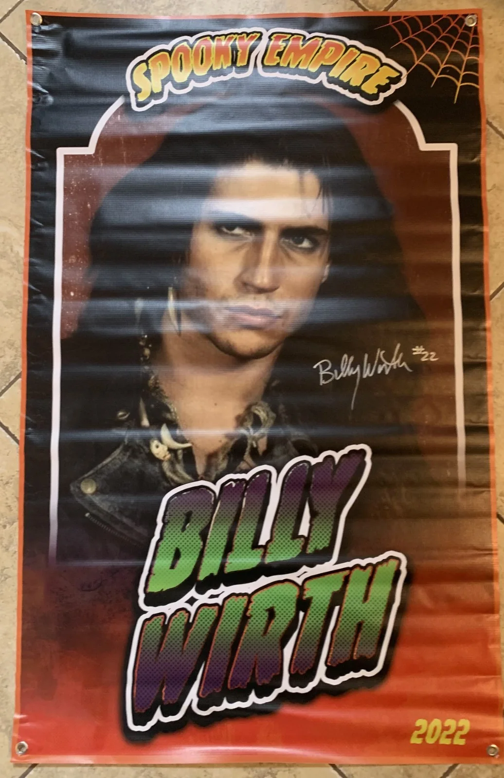 Billy Wirth — Billy Wirth SIGNED Spooky Empire Vinyl Banner 48x30 RARE! The Lost Boys