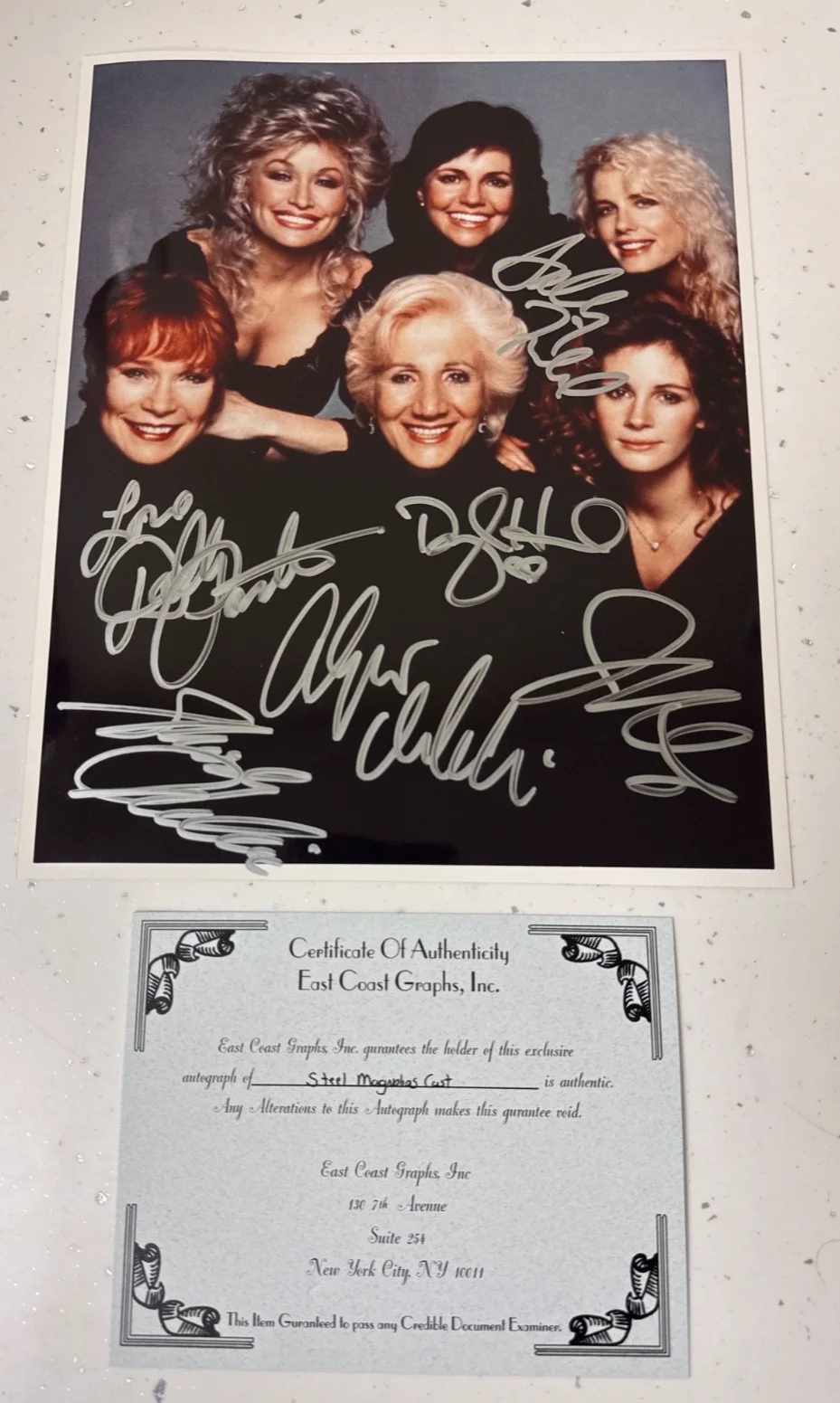 Steel Magnolias cast signed photo 10 x 8 Dolly Parton Julia Roberts Sally Field, изображение 2