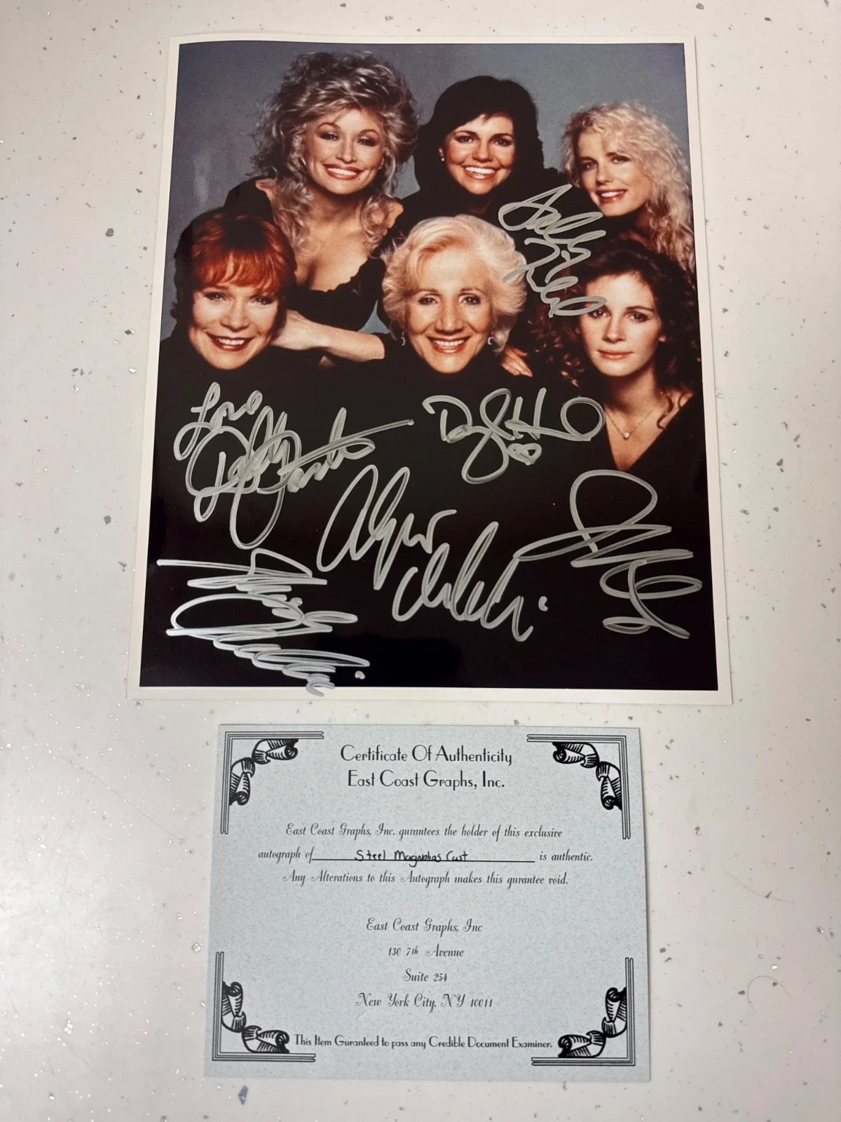 Steel Magnolias cast signed photo 10 x 8 Dolly Parton Julia Roberts Sally Field, изображение 3