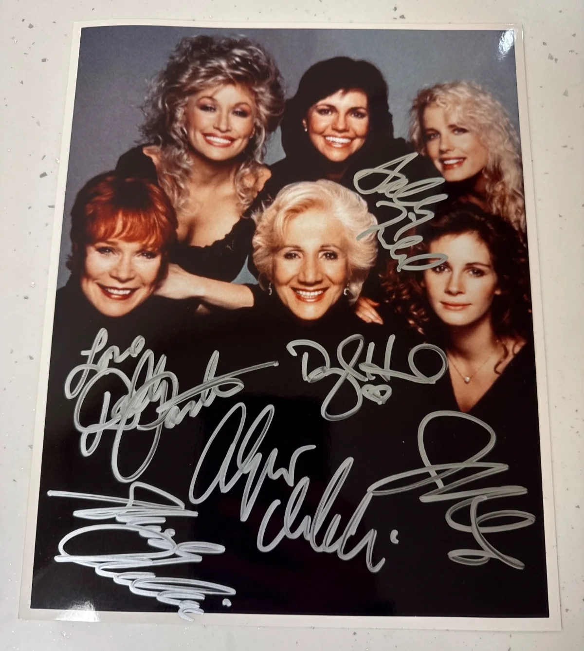 Steel Magnolias cast signed photo 10 x 8 Dolly Parton Julia Roberts Sally Field, изображение 5