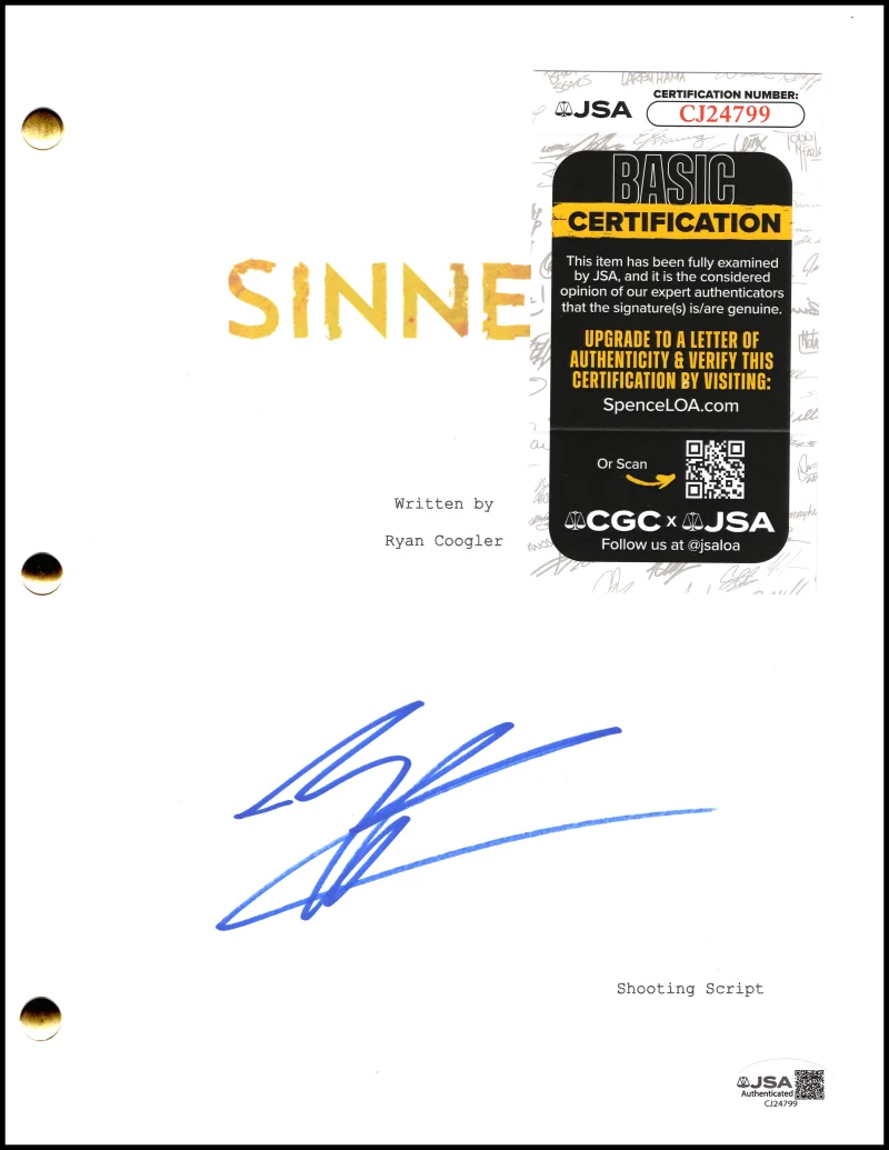 Michael B Jordan — Michael B Jordan Signed Autograph Sinners Full Movie Script Screenplay JSA COA, image 2