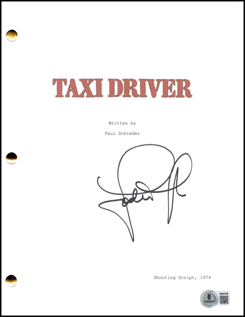Jodie Foster — Jodie Foster Signed Autograph Taxi Driver Movie Script Screenplay w/ Beckett COA