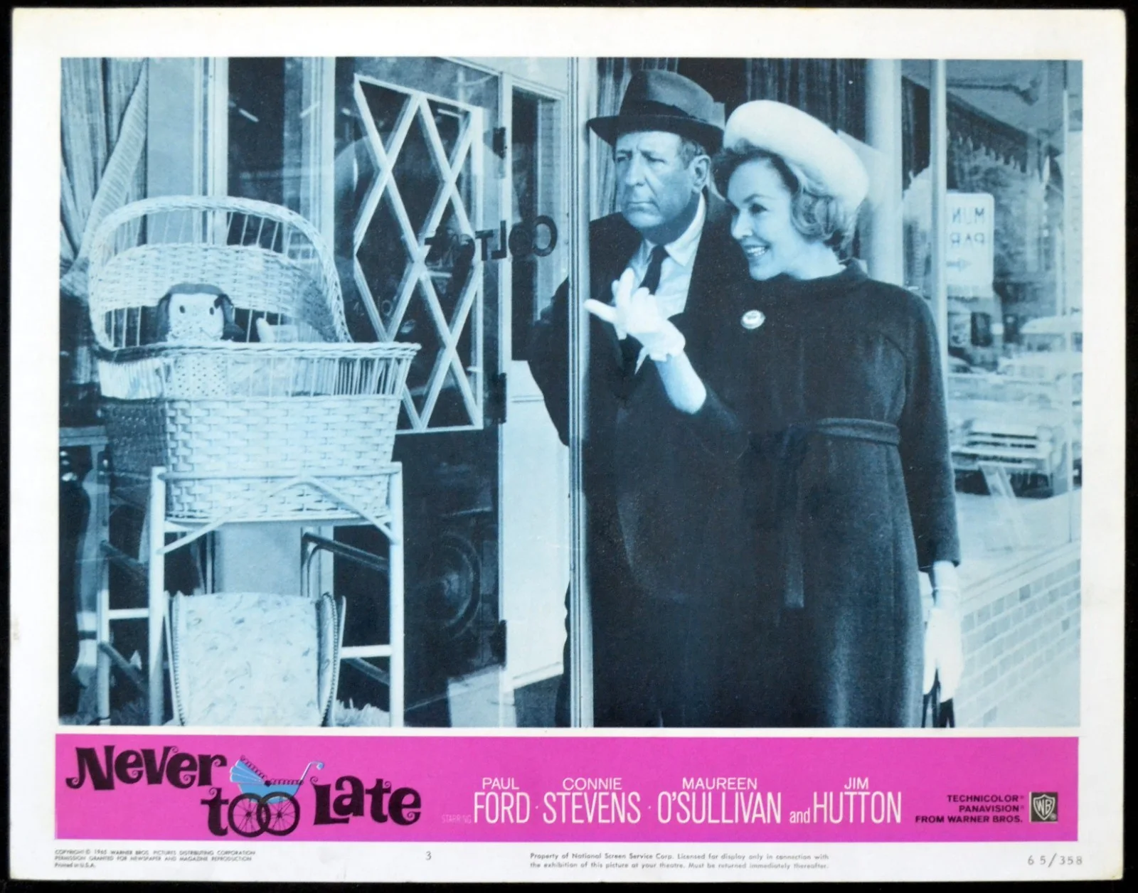 NEVER TOO LATE 1965 Paul Ford, Jim Hutton, Maureen O'Sullivan 2 LOBBY CARDS, image 2