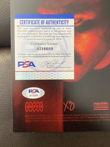 The Weeknd Signed After Hours Reflective Vinyl LP PSA COA Auto Blinding Lights, изображение 2