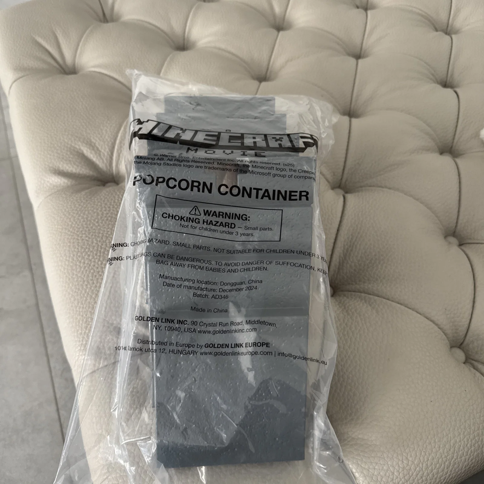 MINECRAFT Movie Collectable Popcorn Bucket Pickaxe Brand New Sealed Pick Axe, изображение 2