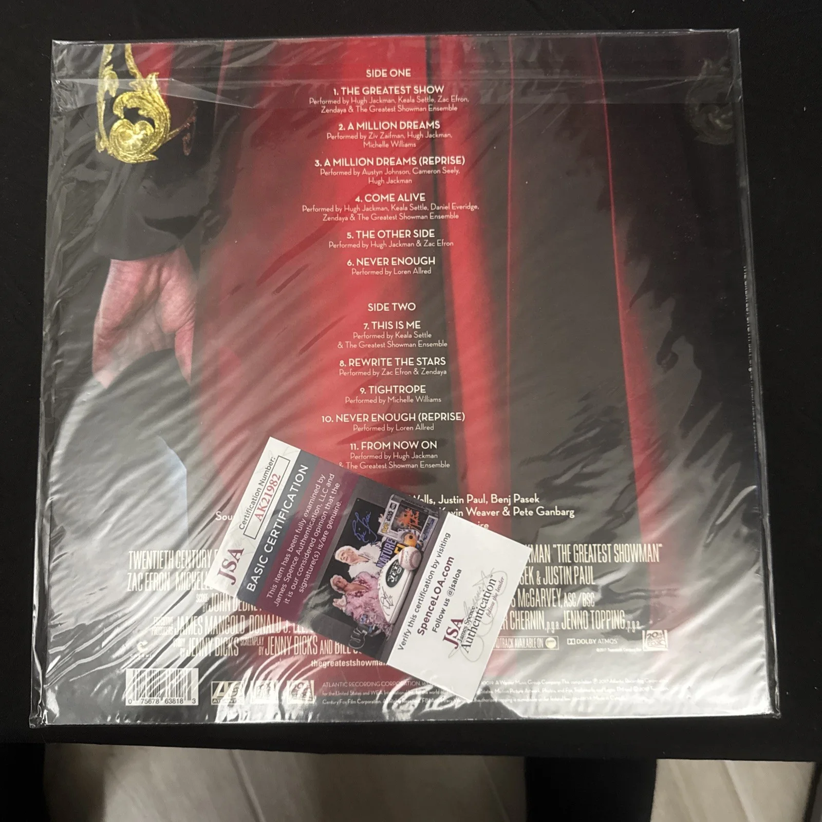 Hugh Jackman Autographed The Greatest Showman Vinyl JSA COA Rare Version, изображение 4