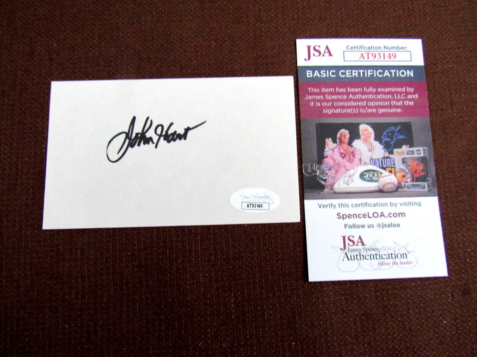 John Hart — JOHN HART THE LONE RANGER ACTOR SIGNED AUTO VINTAGE INDEX CARD JSA BEAUTY, изображение 3