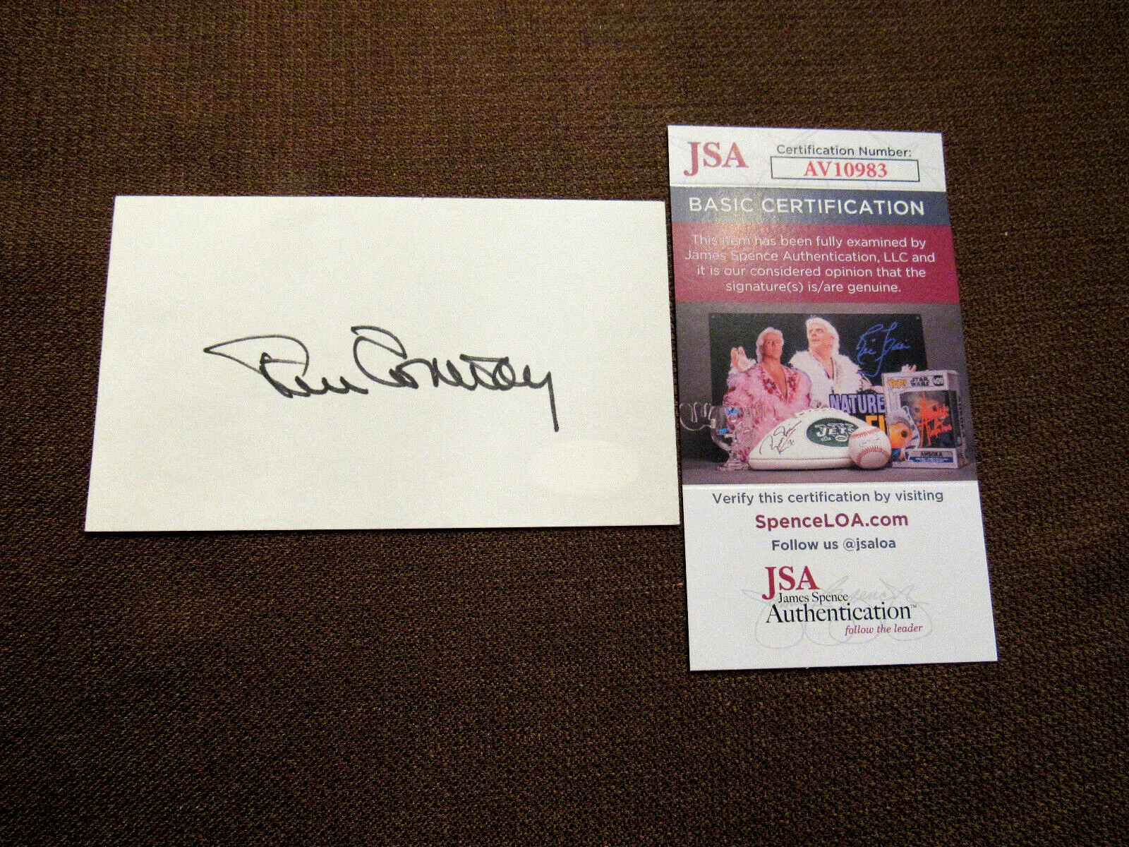 TIM CONWAY — TIM CONWAY COMEDIAN & MOVIE ACTOR SIGNED AUTO VINTAGE INDEX CARD JSA BEAUTY