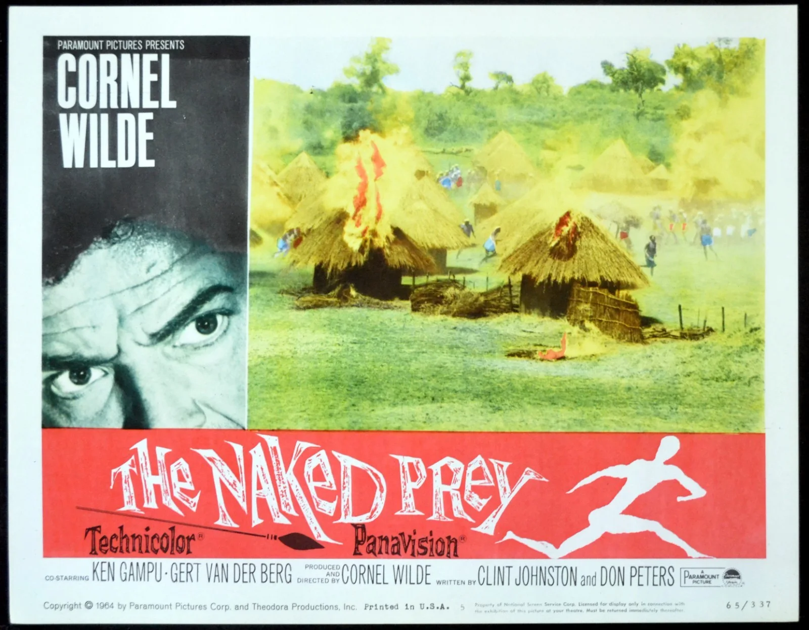 NAKED PREY 1965 Cornel Wilde, Gert van den Bergh, Ken Gampu 4 LOBBY CARDS, изображение 2