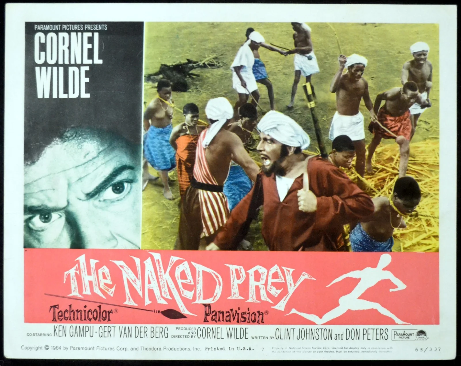 NAKED PREY 1965 Cornel Wilde, Gert van den Bergh, Ken Gampu 4 LOBBY CARDS, изображение 3