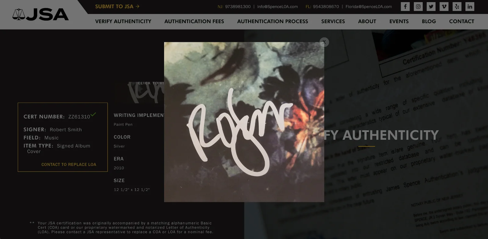 Robert Smith Signed The Cure Disintegration Vinyl Record JSA LOA ZZ61310, image 5