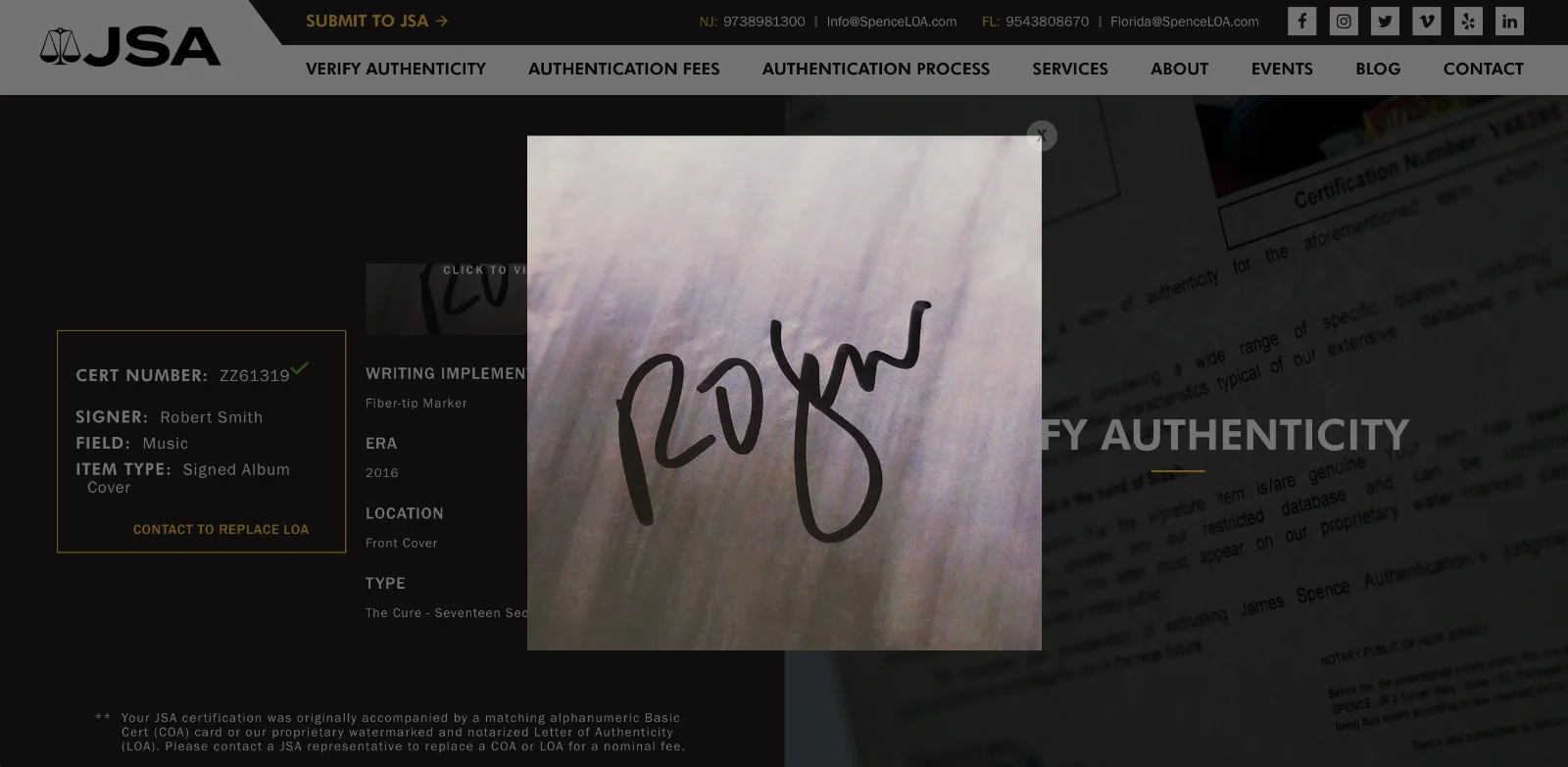 Robert Smith Signed The Cure Seventeen Seconds Vinyl Record JSA LOA ZZ61319, изображение 5