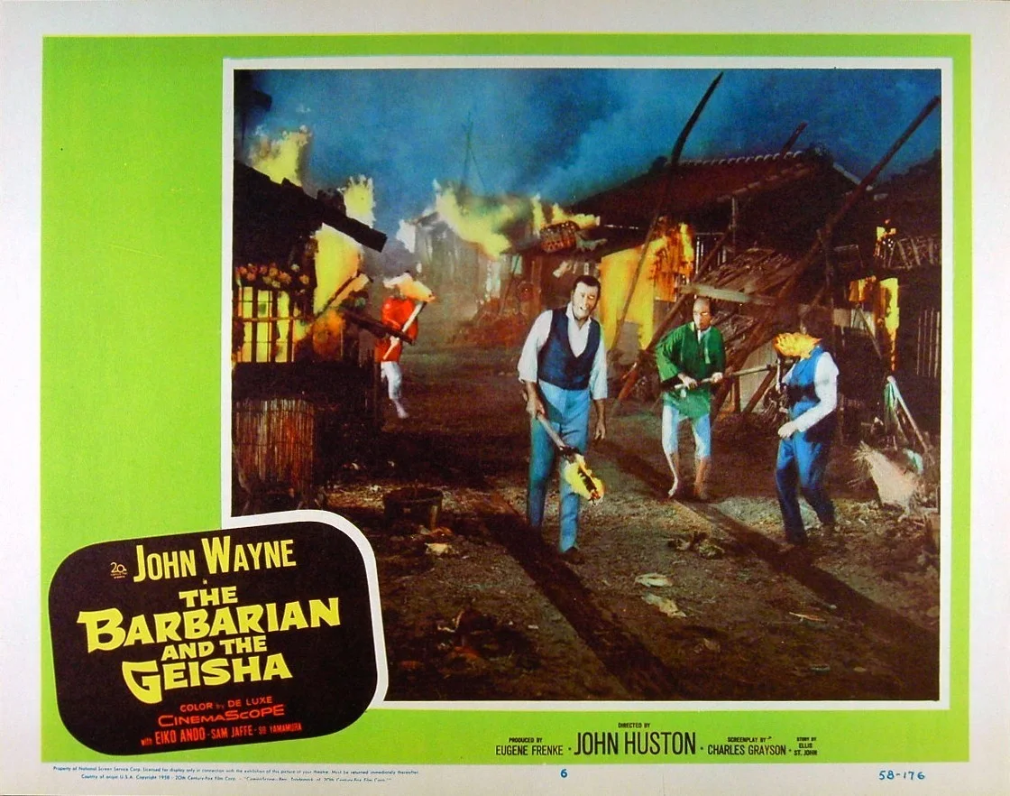 BARBARIAN AND THE GEISHA 1958 John Wayne 2 LOBBY CARDS, изображение 2