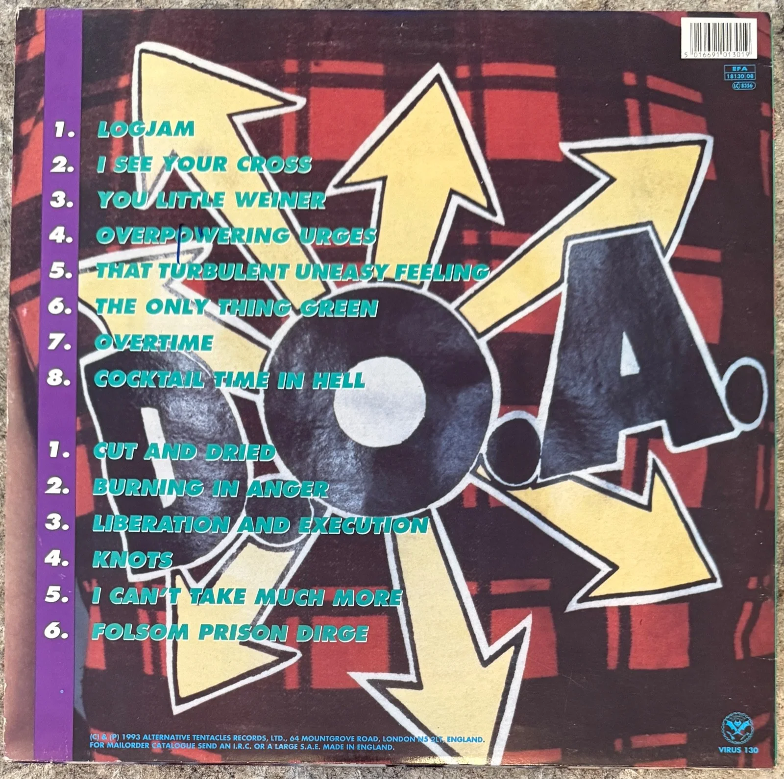 D.O.A. : fully signed Loggerheads autographed Lp vinyl ( rare DOA ), image 2