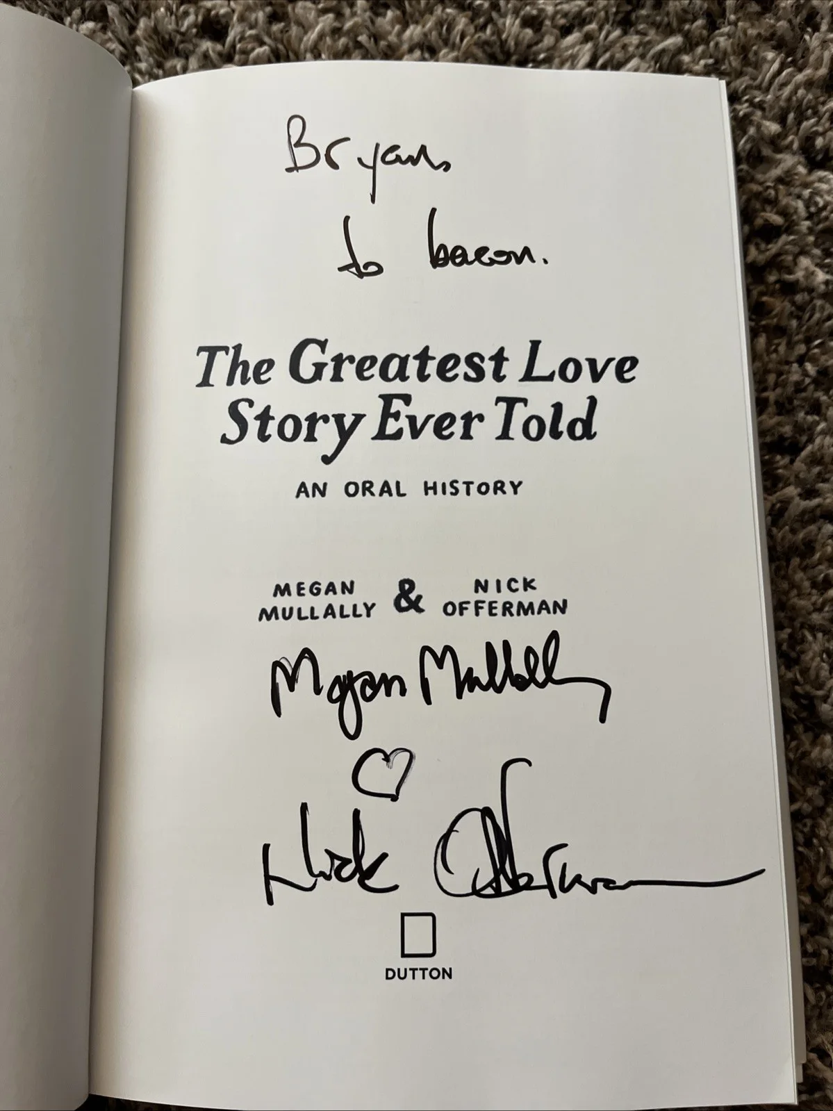 Nick Offerman — Nick Offerman & Megan Mullally *SIGNED* Greatest Love Story Book - Parks & Rec, image 2