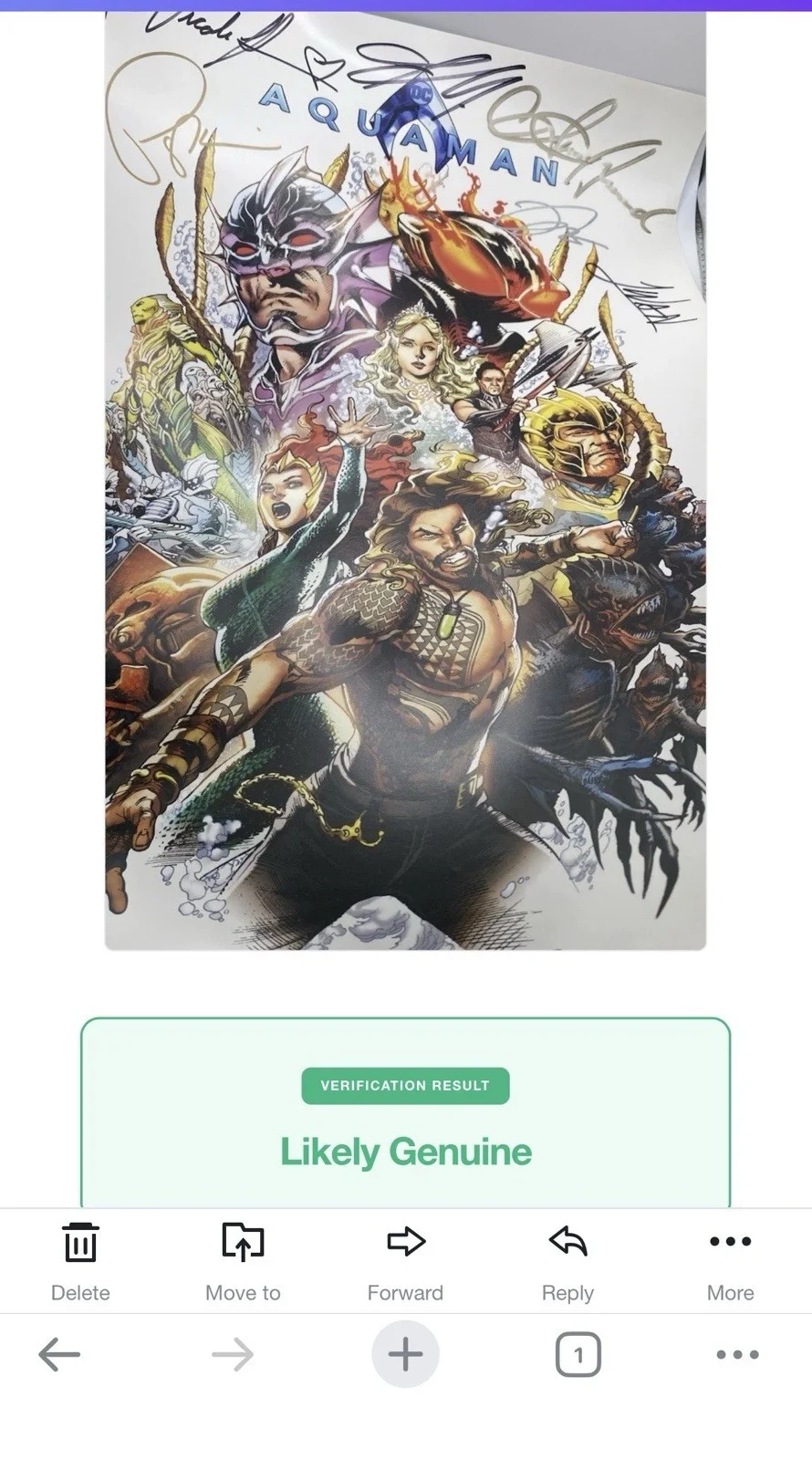 Jason Momoa, Nicole Kidman, amber heard — Aquaman Signed Movie Poster Momoa Kidman Heard DC Comic con 2018 cast Autographs, image 2