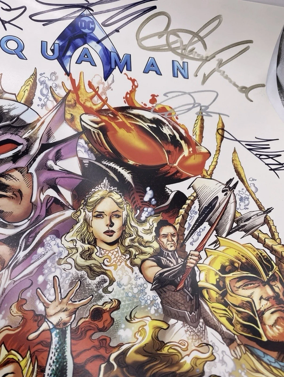 Jason Momoa, Nicole Kidman, amber heard — Aquaman Signed Movie Poster Momoa Kidman Heard DC Comic con 2018 cast Autographs, image 5