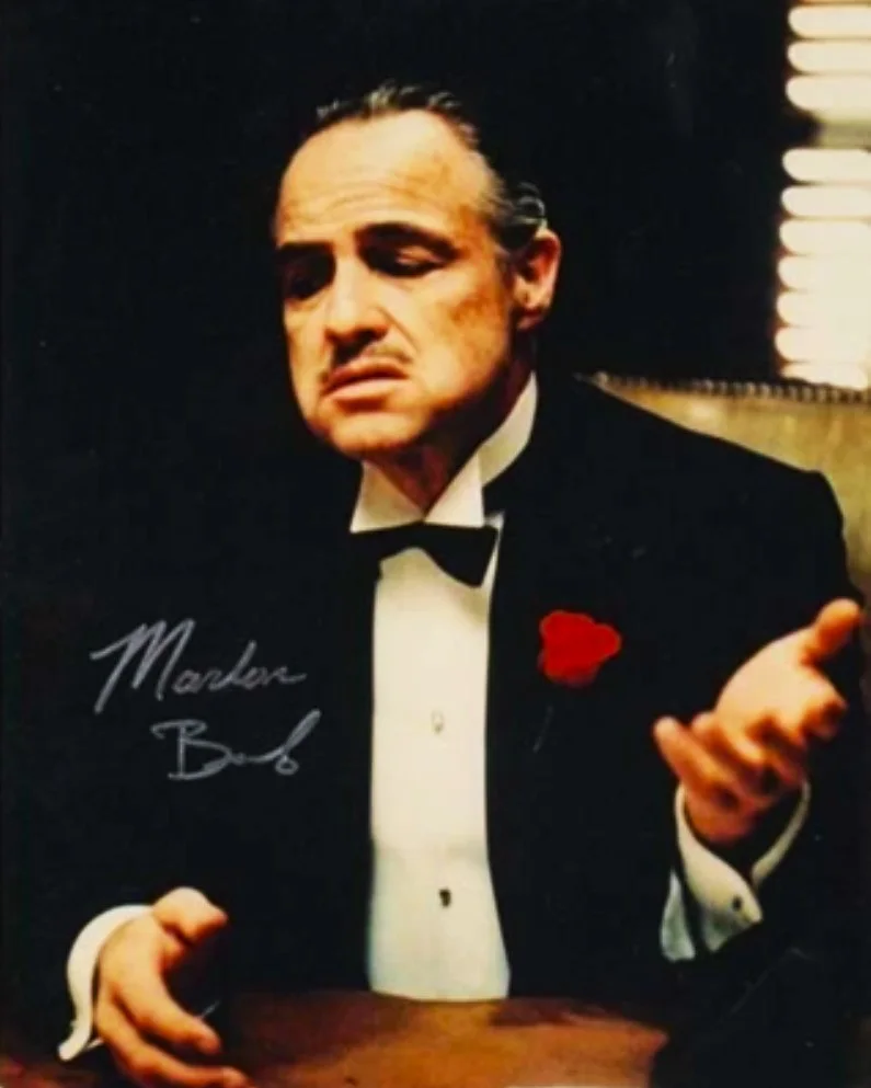 MARLON BRANDO — THE GODFATHER MARLON BRANDO 8.5X11 SIGNED PHOTO AUTOGRAPH POSTER SIGNATURE
