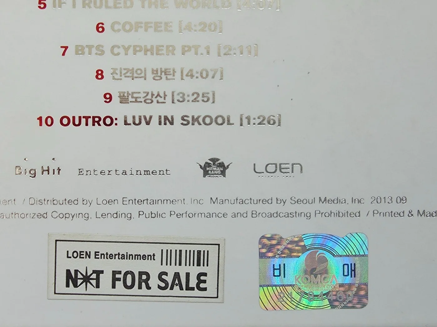 BTS 1st Mini Album O!RUL8,2? ORUL82 Promo Sticker Album Autographed Hand Signed, изображение 3