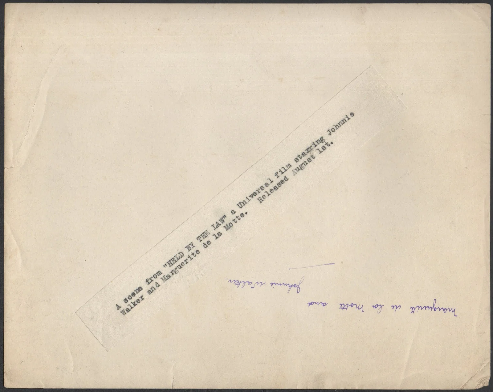HELD BY THE LAW 1927 Johnnie Walker, Marguerite De La Motte 10x8 STILL, изображение 2