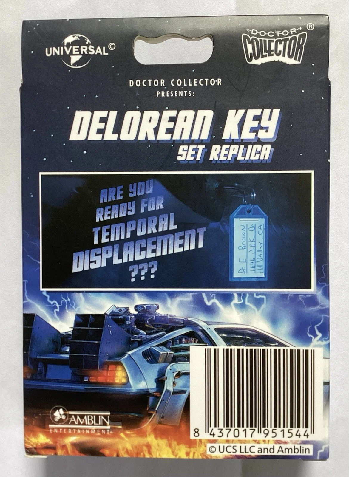 BACK TO THE FUTURE DELOREAN KEY SET PROP REPLICA 1:1 DOCTOR COLLECTOR OFFICIAL, изображение 2